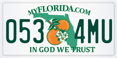 FL license plate 0534MU