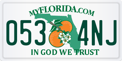 FL license plate 0534NJ