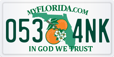 FL license plate 0534NK
