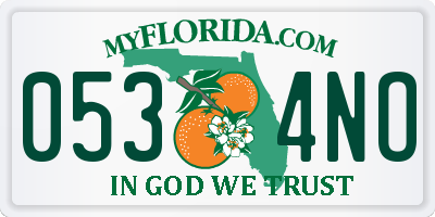 FL license plate 0534NO