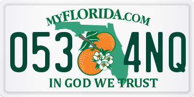 FL license plate 0534NQ