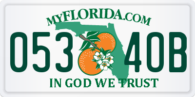 FL license plate 0534OB