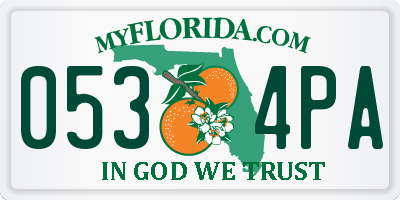 FL license plate 0534PA