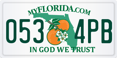 FL license plate 0534PB