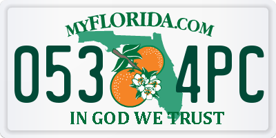 FL license plate 0534PC