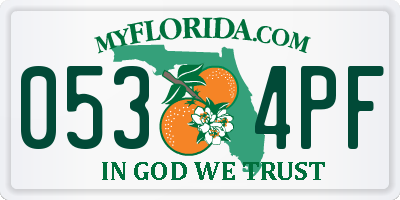 FL license plate 0534PF