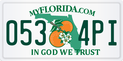 FL license plate 0534PI