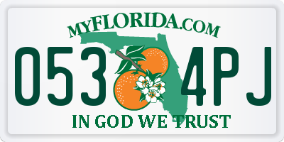 FL license plate 0534PJ