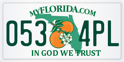 FL license plate 0534PL