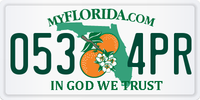 FL license plate 0534PR