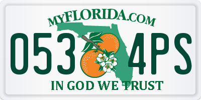 FL license plate 0534PS