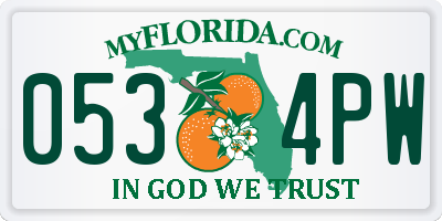 FL license plate 0534PW