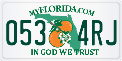 FL license plate 0534RJ