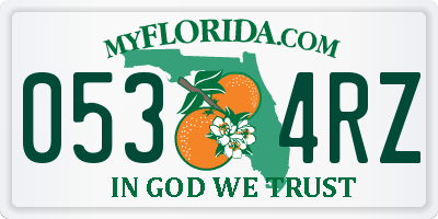 FL license plate 0534RZ