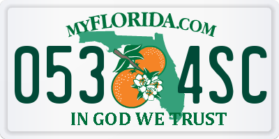 FL license plate 0534SC