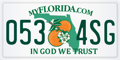 FL license plate 0534SG