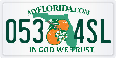 FL license plate 0534SL