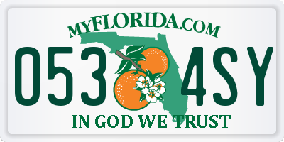 FL license plate 0534SY