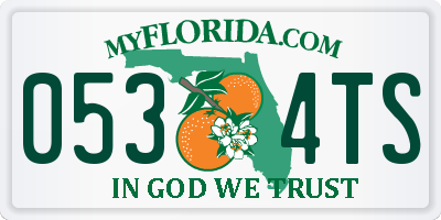 FL license plate 0534TS