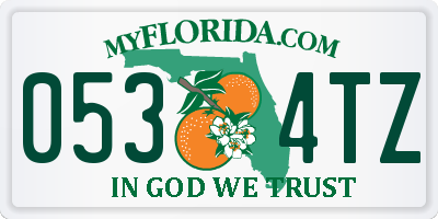 FL license plate 0534TZ