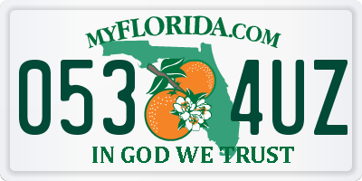 FL license plate 0534UZ