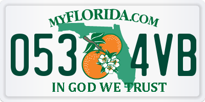 FL license plate 0534VB