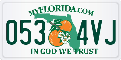 FL license plate 0534VJ