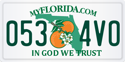 FL license plate 0534VO