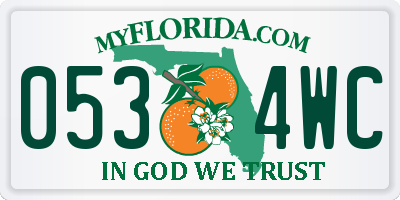 FL license plate 0534WC