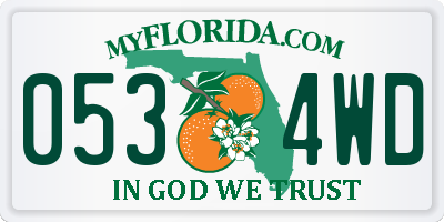 FL license plate 0534WD