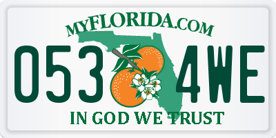 FL license plate 0534WE