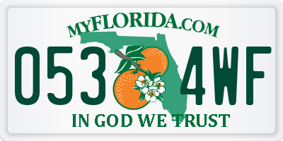 FL license plate 0534WF