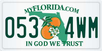 FL license plate 0534WM