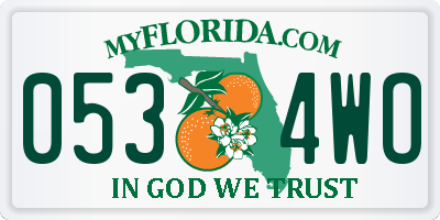 FL license plate 0534WO