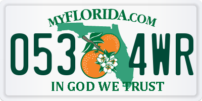 FL license plate 0534WR