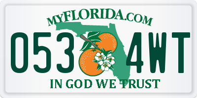 FL license plate 0534WT