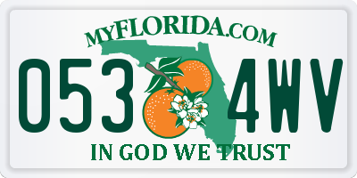 FL license plate 0534WV