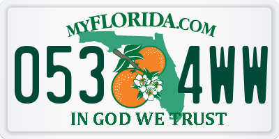 FL license plate 0534WW