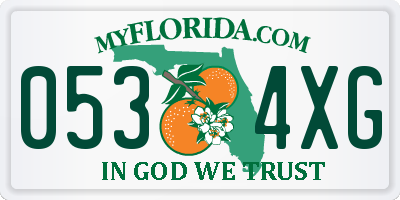 FL license plate 0534XG