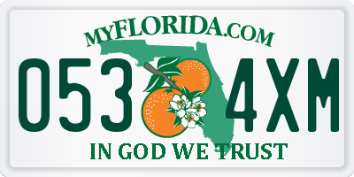 FL license plate 0534XM