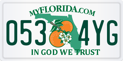 FL license plate 0534YG