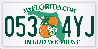 FL license plate 0534YJ