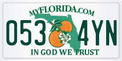 FL license plate 0534YN