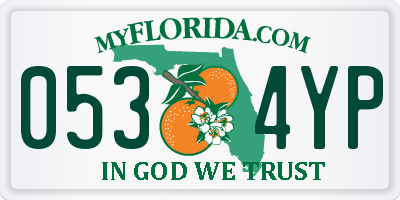 FL license plate 0534YP