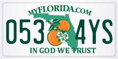 FL license plate 0534YS