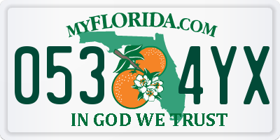 FL license plate 0534YX