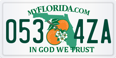 FL license plate 0534ZA