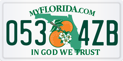 FL license plate 0534ZB