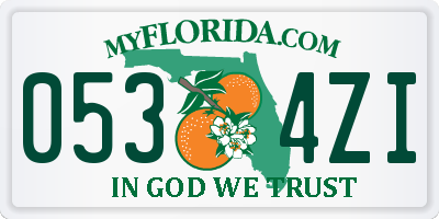 FL license plate 0534ZI