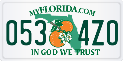 FL license plate 0534ZO